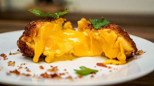 Bacon Crusted Mac and Cheese Lava Cake