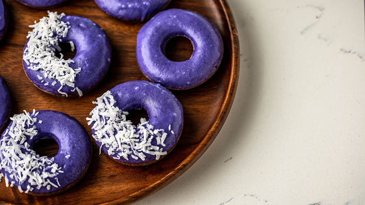Ube Donuts With Coconut Glaze
