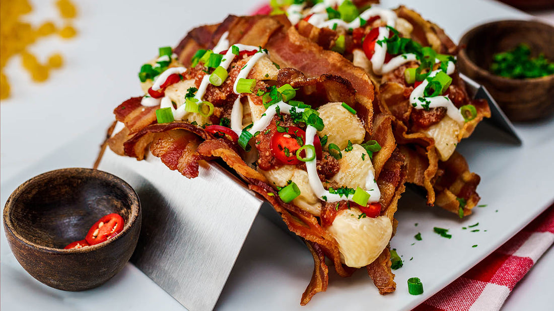 Bacon Weave Mac and Cheese Taco