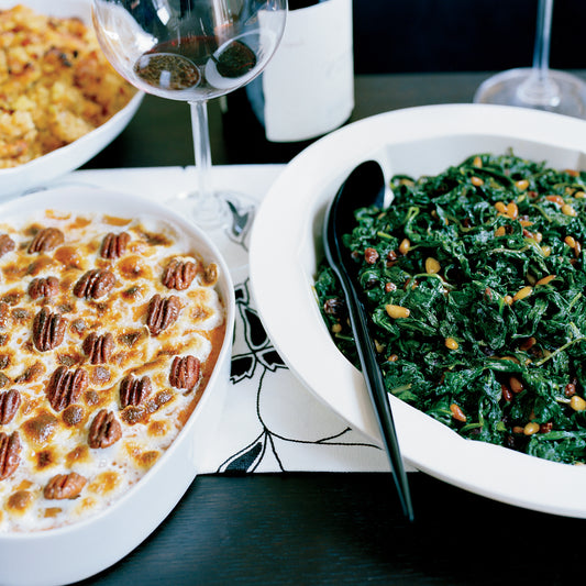 sweet-potato-gratin-with-chile-spiced-pecans||green-olive-walnut-and-pomegranate-dip||KabocaDip