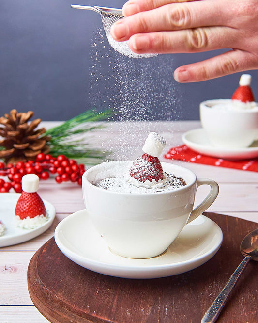 Santa Hat Mug Cake