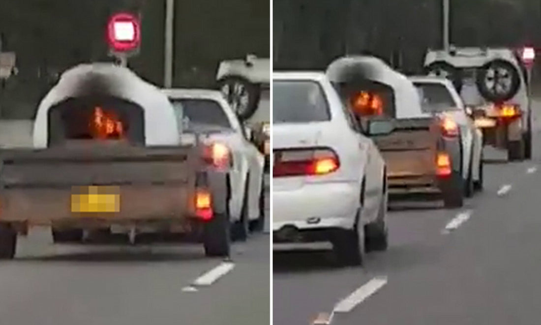 Watch: Brave Australian Drives Down Highway With Burning Pizza Oven (Video)