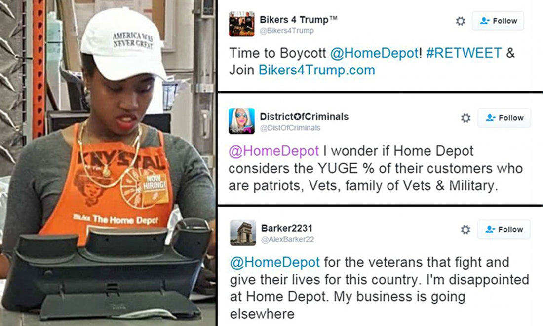 Home Depot Makes Announcement About Worker Who Wore 'America Was Never Great' Hat