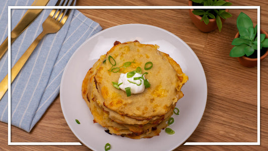 Leftover Mashed Potato Cheesy Pancakes