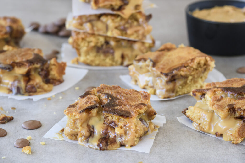 Caramel Peanut Butter Almost S’mores  Cookie Bars