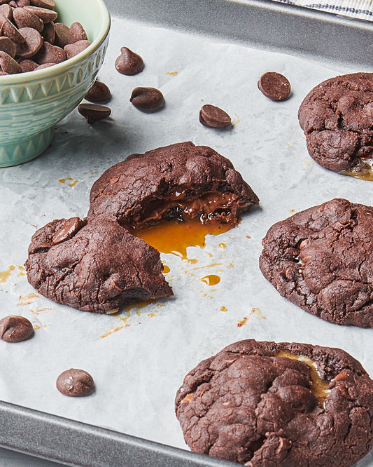 Chocolate Caramel Caffine Cookies