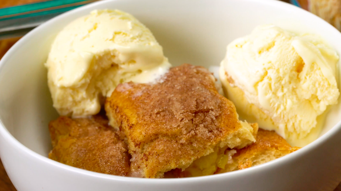 Cinnamon-Sugar Peach Dumplings