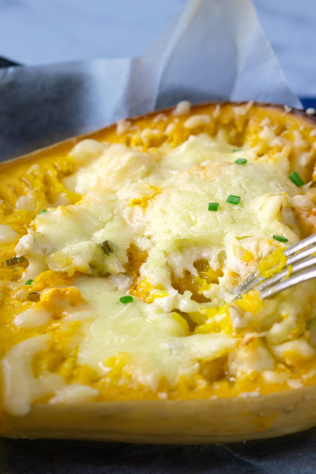 Four Cheese Chicken Stuffed Spaghetti Squash