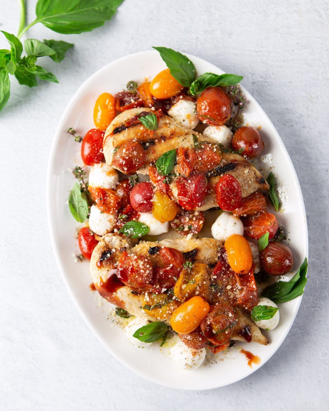 Heirloom Tomato Grilled Chicken Bruschetta