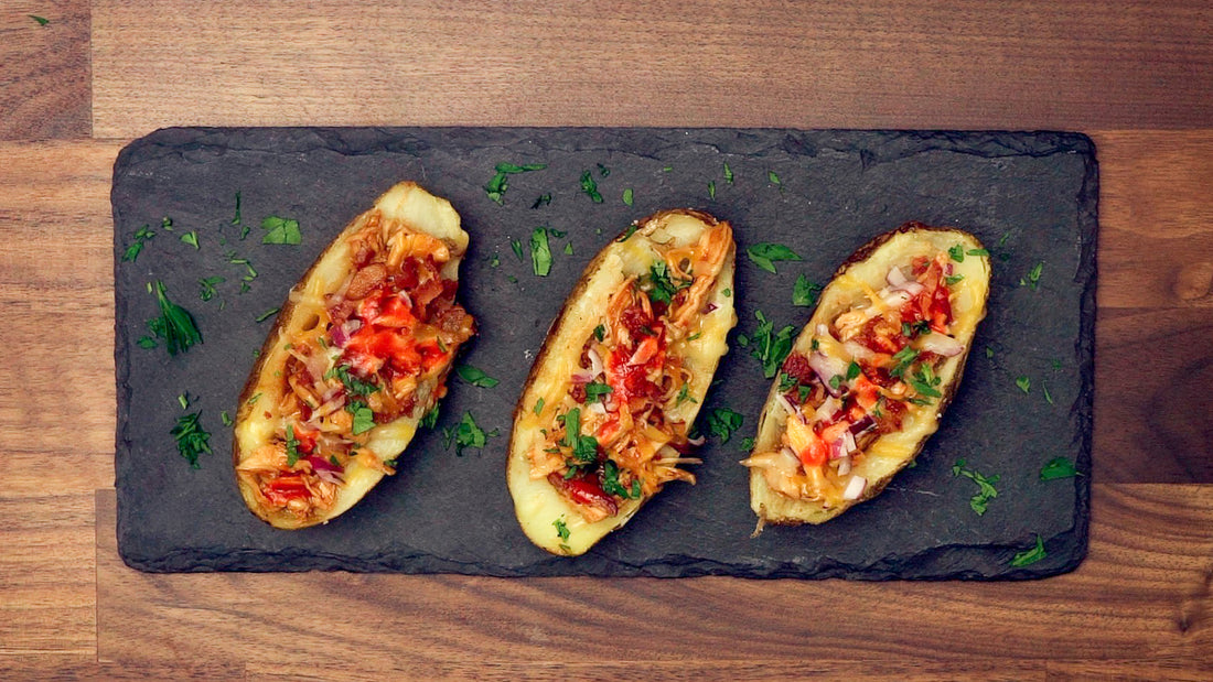 BBQ Chicken Pottato Skin||Pretzel Bombs Still