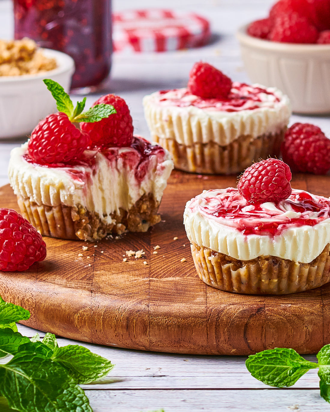 Raspberry White Chocolate Cheesecake Cups