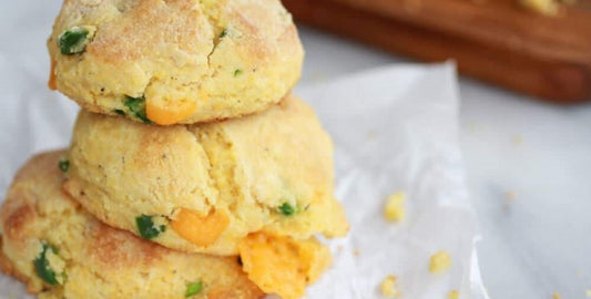 Sweet Honey Jalapeno Cheddar Cornbread Biscuits