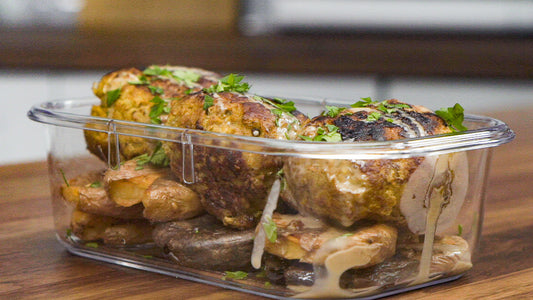 Turmeric Chicken Meatballs with Fingerling Potatoes