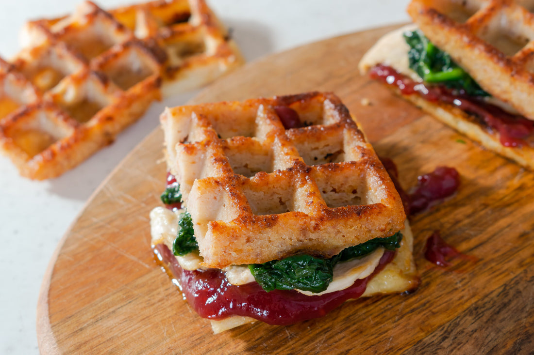Vegan Thanksgiving Leftover Waffle Sandwiches