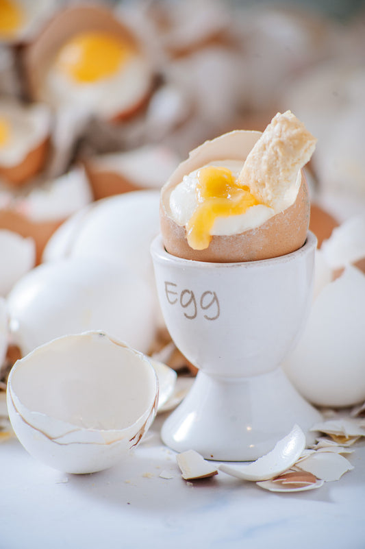 Cheesecake Eggs With Shortbread Soldiers