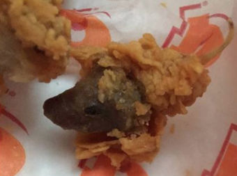 A woman said she was at a Harlem Popeyes and found a rat's head in her food.