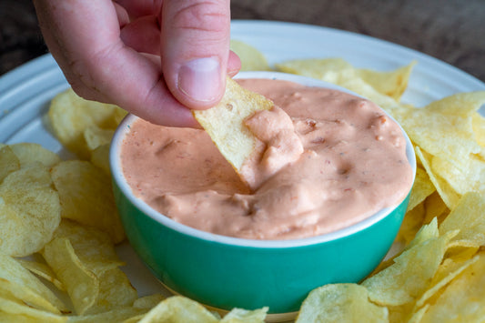 Chip-Stuffed Potato Chip Dip 6||Chip-Stuffed Potato Chip Dip 4||Chip-Stuffed Potato Chip Dip 2||Chip-Stuffed Potato Chip Dip 5||Chip-Stuffed Potato Chip Dip 7