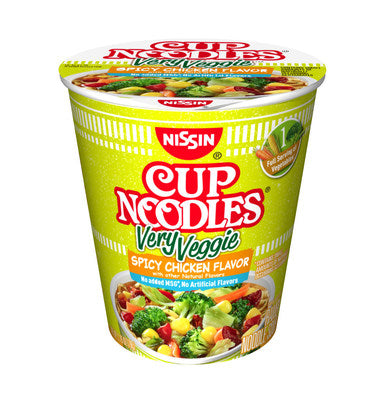 Cup Noodles Spicy Chicken Flavor||Nissin_Foods_Cup_Noodles_Very_Veggie_Beef_Flavor.||Cup Noodles