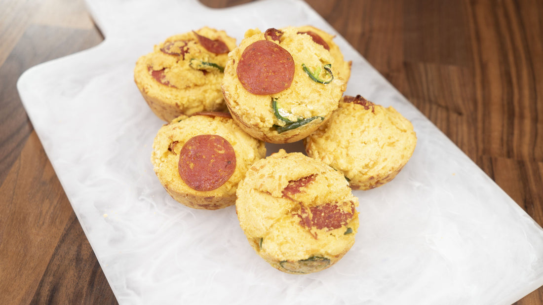 Pepperoni Jalapeno & Cheddar Cornbread Muffins